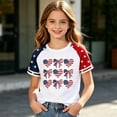 thumbnail image 2 of WERYOUNG Girl's Patriotic Graphic T Shirts Short Sleeves 250th Anniversary Tee Holiday Vacation Versatile Tops, 2 of 4