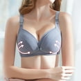 thumbnail image 5 of DuoJiaJ Plus Size Cotton Nursing Bra Women's Breastfeeding Maternity Bra Comfort Support Wireless T-Shirt Bras Gray, 5 of 5