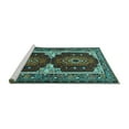 thumbnail image 2 of Ahgly Company Machine Washable Indoor Rectangle Persian Turquoise Blue Traditional Area Rugs, 5' x 7', 2 of 4