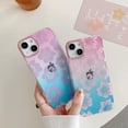 thumbnail image 4 of Compatible with iPhone 14 Max Gradient Clear Case Bling Shiny Cherry Pattern Blossoms Electroplating Lens Frame Bumper Fashion Luxury Shockproof Cover for Women Girls, 4 of 8
