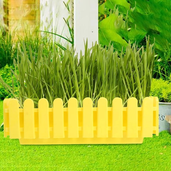 FOMIYES Outdoor Window Flower Box Planter for Succulent and Bonsai Plants Yellow PP Material