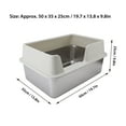 thumbnail image 3 of Stainless Steel Litter Pan, Open Top High Side Litter Pan Detachable Versatile Scratch Resistant Easy To Clean  For Cats, 3 of 6