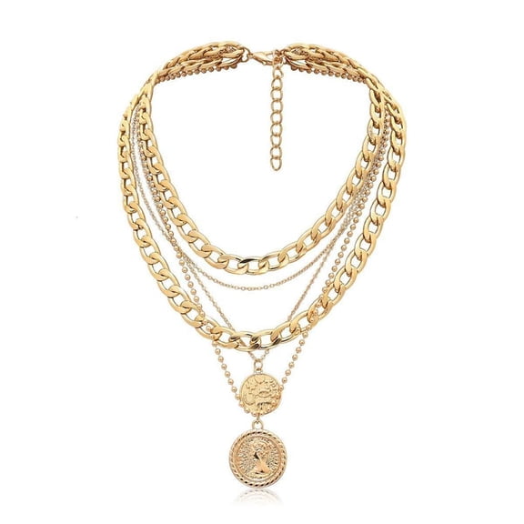 Fashionable Multi Tiered Coin Necklace For Women Portable Alloy Jewelry Wealth Inspired Designs
