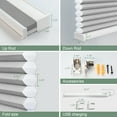 thumbnail image 5 of Yoolax Smart Motorized Cellular Shade Light Filtering Automatic Honeycomb Blind Cordless Single Cell Electric Shades(Half Shading Grey,44"W x 72"H), 5 of 6