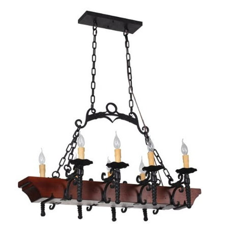 Tudor 8 Light Wrought Iron Dining Room Or Kitchen Island Chandelier With Faux Candles And Wood Foundation Tudor 8 Light Wrought Iron Dining Room Or Kitchen Island Chandelier With Faux Candles And Wood Foundation