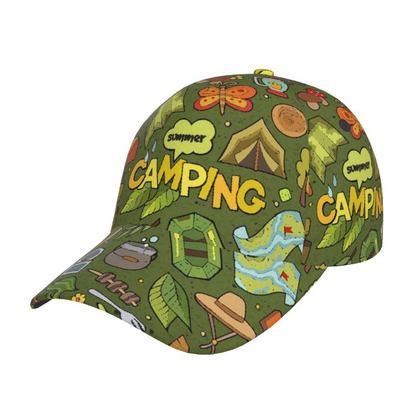 Fotbe Camping 1 Gorro Clásico de Béisbol, Gorra Ajustable con Broche Snapback, Gorro de Exterior de Algodón Suave
