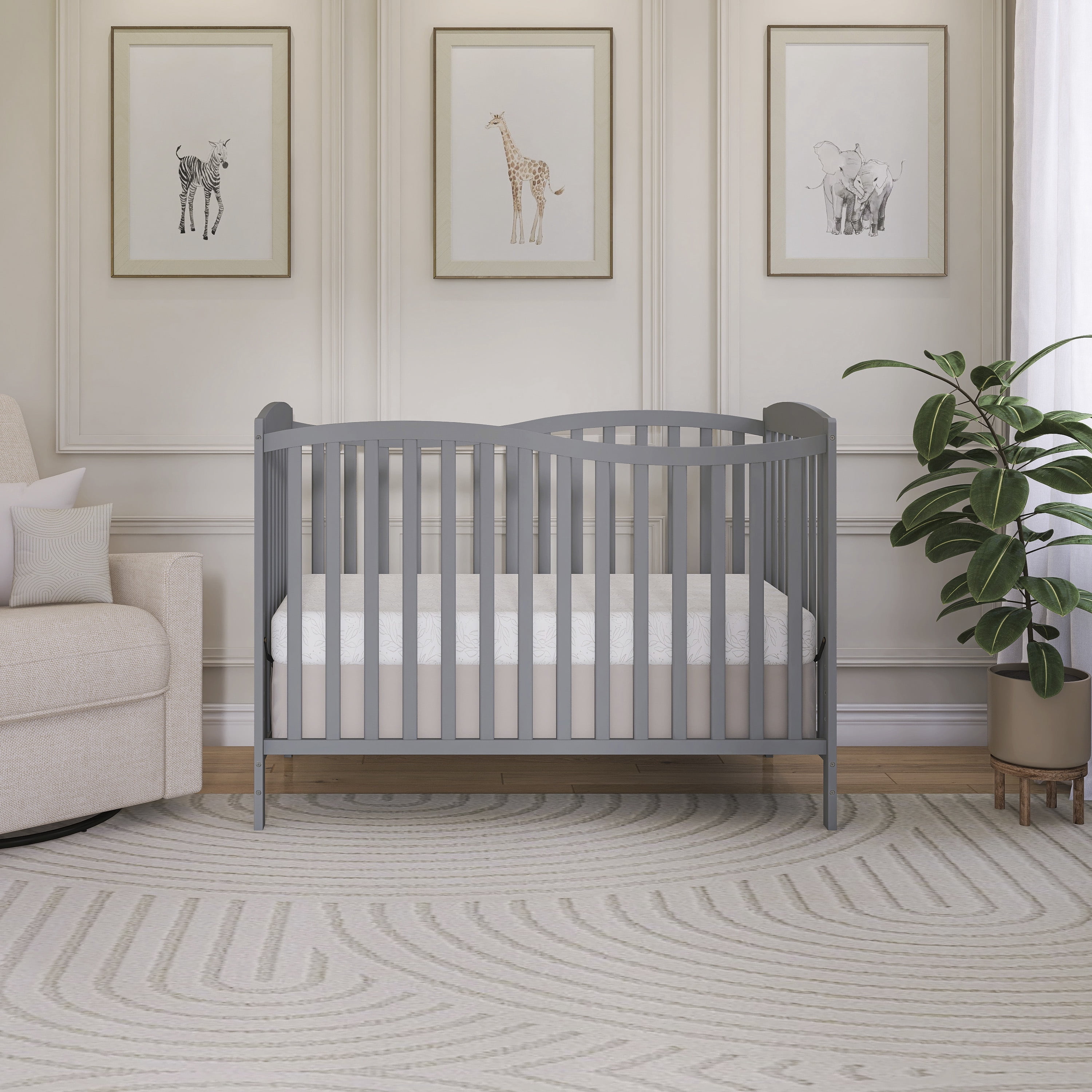 Dream On Me Chelsea 5-in-1 Convertible Crib Steel Grey