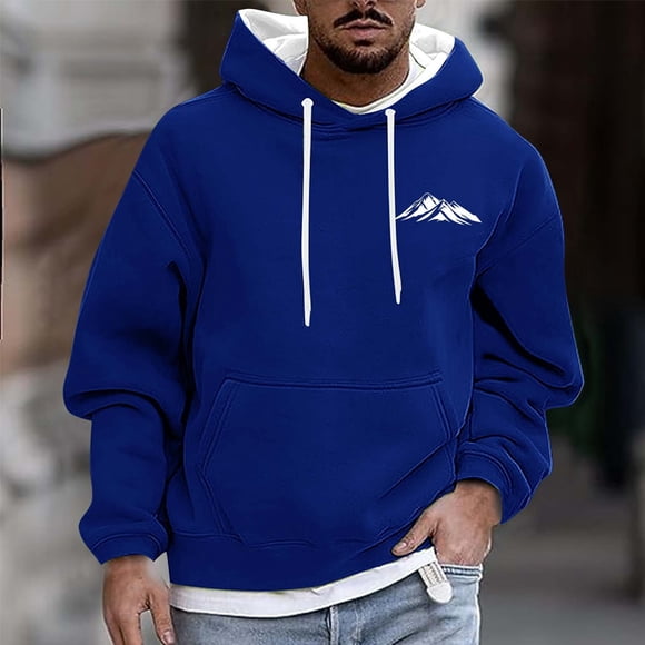 Dolkfu Sudadera con capucha para hombres, sudadera holgada con capucha, sudadera de manga larga para hombres en invierno XL