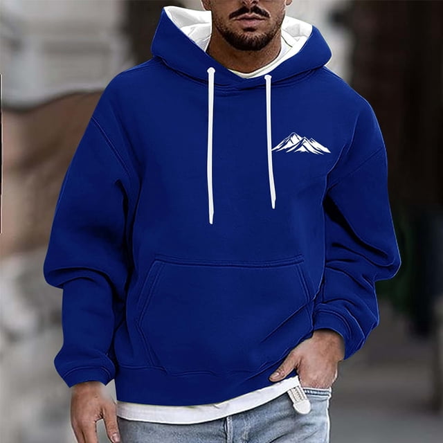 Dolkfu Sudadera con capucha para hombres, sudadera holgada con capucha, sudadera de manga larga para hombres en invierno XL