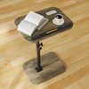 Sofa Couch Arm Table Tv Tray Small Bed Stand C Shaped Side End Tables for Living Room Bedroom Bedside Rustic