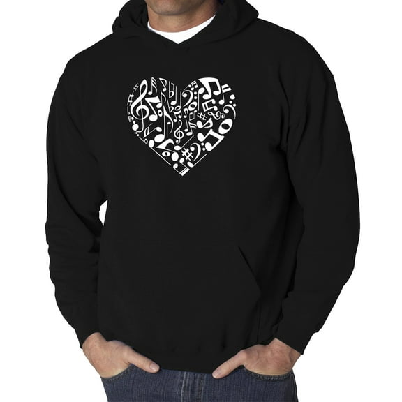 Men's Word Art Hooded Sweatshirt - Heart Notes