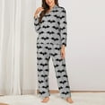 thumbnail image 2 of Vsdgher Bat Pajamas Set Long Sleeve Sleepwear Womens Button Down Nightwear Pj Sets-Small, 2 of 7