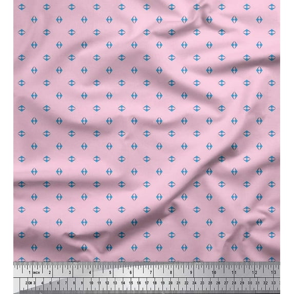 Soimoi Georgette Viscose Fabric Geometric Shirting Print Fabric by Yard 42 Inch Wide