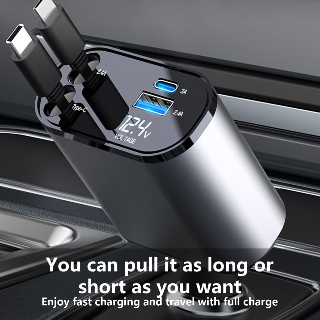 Type C Cable Fast Charging Retractable Cellphone Charger for Smartphones Tablet