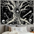 thumbnail image 2 of Skull Tapestry Tree of Life Tapestry Black and White Tapestry Snake Gothic Tapestry Moon Tapestry Wall Hanging for Room, Bedroom, 2 of 6