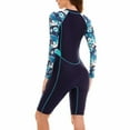 thumbnail image 5 of Samickarr Front Zipper Swimsuits For Women Long Sleeve One Piece Full Coverage Diving Suit Sun Protection Printed Patchwork Surfing Bathing Suit, 5 of 5