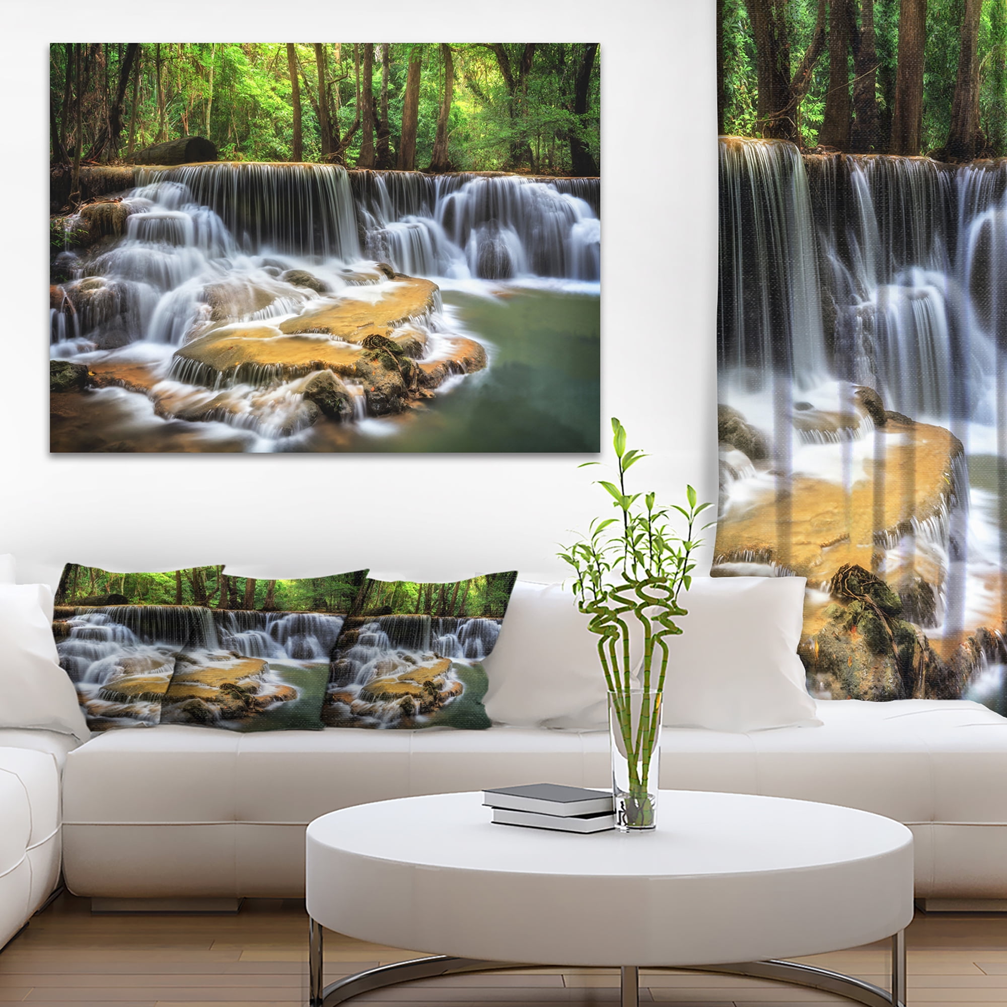 Designart 'Level Six of Huai Mae Kamin Waterfall ' Canvas