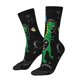 thumbnail image 1 of Fotbe Space Dino Cartoon Black Calcetas Largas con Estampado para Hombre y Mujer – Calcetas de Compresión Transpirables y Elásticas, Viajar y Uso Diario Talla 5-11, 1 of 6