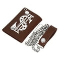 thumbnail image 7 of Leatherboss Genuine Leather Men Dollar Trifold Wallet Chain Biker, Brown, 7 of 7