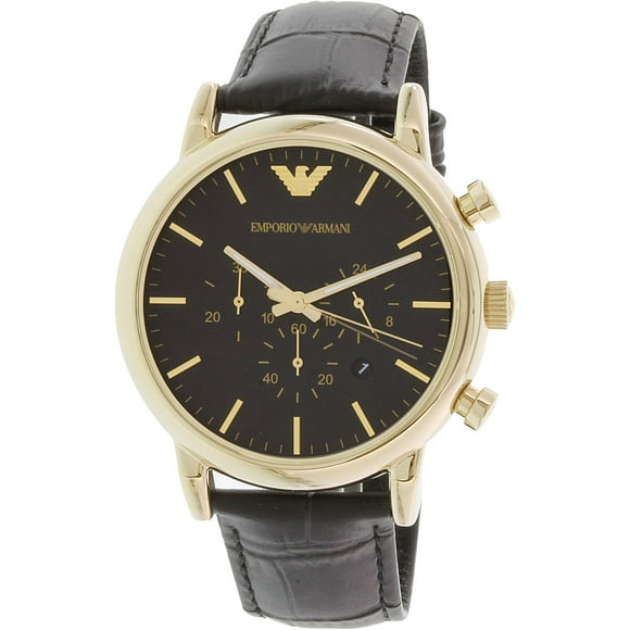 Emporio Armani Men's Dress AR1917 Black Leather Japanese Quartz Watch