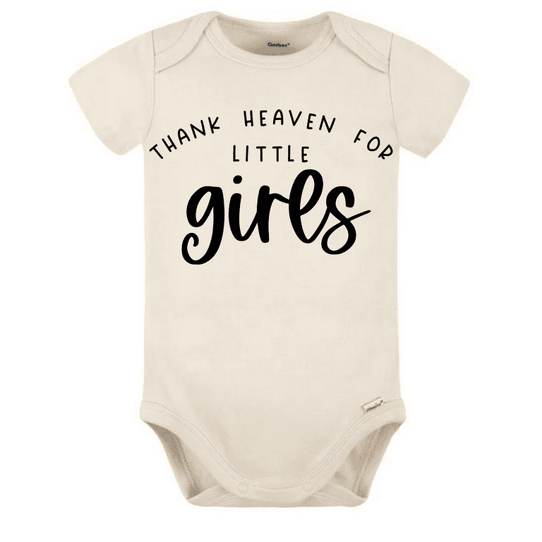 Thank Heaven for Little Girls Onesie Gender Reveal Cute Girls