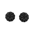 thumbnail image 2 of Bling Jewelry Womens Sparkling Black Onyx 8MM Pave Crystal Ball Stud Earrings Sterling Silver, 2 of 5