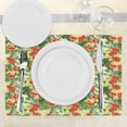thumbnail image 2 of Ambesonne Tropical Place Mats Set of 4, Exotic Flowers Pattern, Standard Size, Red Pale Yellow Green, 2 of 5