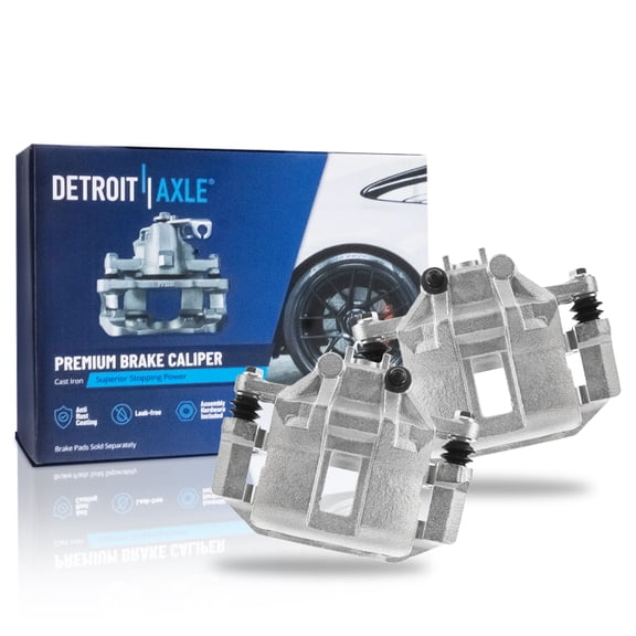 Detroit Axle - 2pc Front Brake Calipers for 2006-2011 Kia Rio Rio5 Dodge Attitude Hyundai Accent Disc Brake Calipers w/Brackets 2007 2008 2009 2010 Replacement Assembly