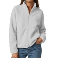 thumbnail image 2 of VEKDONE Womens Polar Fleece Jacket Zip Up Stand Collar Jackets Warm Casual Loose Fit Fuzzy Coat with Zipper Pockets Fall Winter Trendy for Cummuting, 2 of 8