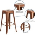 thumbnail image 4 of YEXJ Commercial Grade 30" H Backless Metal Indoor-Outdoor Barstool-Copper, 4 of 11