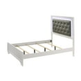 thumbnail image 3 of Transitional Style Frost Finish 4pc Queen Size Bedroom Set Bed Dresser Mirror Nightstand White LED Light Upholstery Headboard, 3 of 5