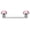 Pink CZ, variant on 16G Titanium Flat Surface Barbell Bezel Crystal Staple Surface Piercing Jewelry Sold Each