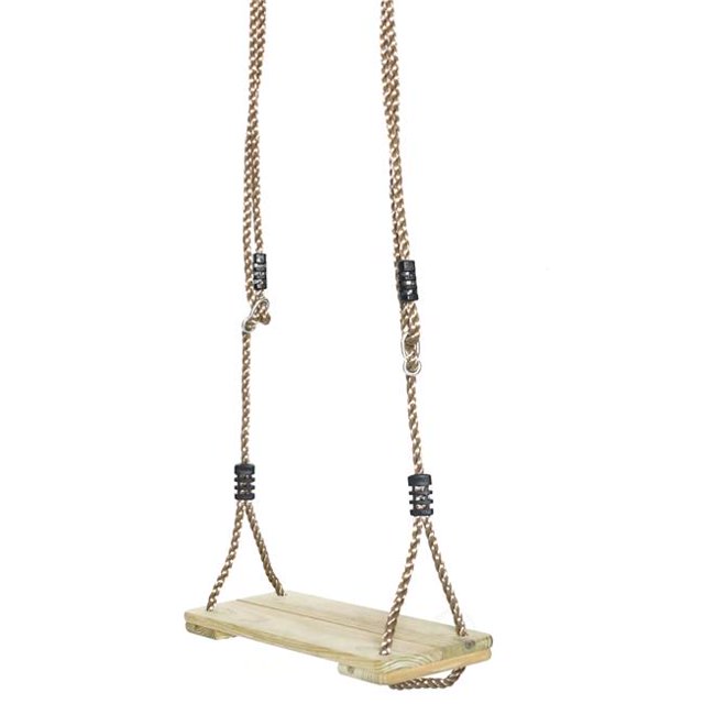 Outdoor Wooden Tree Swing with Hanging Ropes, Natural