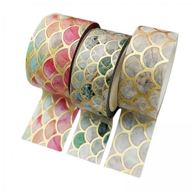 Papel de álbum de recortes,Conjunto de cintas washi Cintas decorativas con estampado de lámina dorada,Juegos de cintas adhesivas finas Manualidades para niños,Álbum de recortes Artesanía