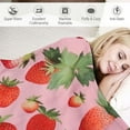 thumbnail image 3 of ONETECH Strawberry Blanket Gifts for Women Girls Mom Kids Adults Teen Birthday Christmas Valentine Present Pink Strawberry Fruit Theme Decor Bedroom Living Room Sofa Couch Soft Cozy Plush, 3 of 6