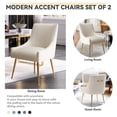 thumbnail image 2 of SEYNAR Modern Glam Boucle Pleated Velvet Accent Dining Chair, Set of 6 for Living Room with Rear Handle（Beige）, 2 of 8