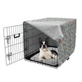 thumbnail image 5 of Floral Dog Crate Cover, Repeating Vintage-Themed Flowers on Branches, Easy to Use Pet Kennel Cover Small Dogs Puppies Kittens, 7 Sizes, Pale Blue Burnt Orange, by Ambesonne, 5 of 6