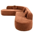 thumbnail image 3 of MODERNLUXE Canapé Sectionnel Extra Grand de 122 Pouces, Canapé en L Confortable 4 Places avec 3 Coussins Ronds et Design Courbé, Canapé Modulaire en Chenille Style Nuage pour Salon, Orange, 3 of 9