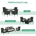 thumbnail image 5 of Patiojoy Outdoor 4 PCS Rattan Dining Chair Patio Cushioned Arm Chair w/Zipper Black, 5 of 9