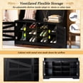 thumbnail image 3 of 43.3'' Modern Hall Tree with Bench and Shoe Storage, 5-in-1 Entryway Coat Rack with 10 Adjustable Shoe Storage & 7 Hanging Hooks, Barn Door, Black, 3 of 9
