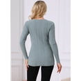 thumbnail image 4 of DARING DIVA Long Sleeve Crewneck Pleated Peplum Pullover Sweater S Grey, 4 of 6