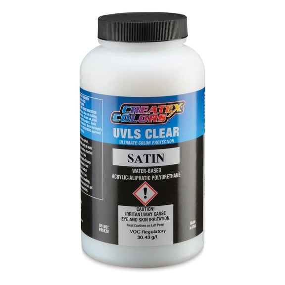 Createx UVLS Clear Top Coat - Satin, 16 oz