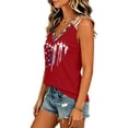 thumbnail image 4 of 250th Anniversary Printed Women Shirts Casual 250 Years Of Freedom T Shirt Sleeveless Tshirts Patriotic Tops, 4 of 5
