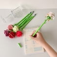 thumbnail image 4 of Jiibva 5Pcs Artificial Rose Gel Pen, Rose Ballpoint Pen, Flower Gel Ink Pen Fun Pens Writing Pen Rose Shaped Ballpoint Pens For Office, Teachers Day, 4 of 7