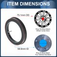 thumbnail image 3 of 75.1mm to 58.6mm Car Wheel Hub Centric Rings Black Polycarbonate Wheels Center Shaft Shock Absorbing Hubrings 4 Pcs, 3 of 7