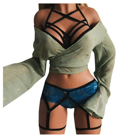 Women Lingerie Corset Solid Mesh Underwire Muslin Sleepwear Underwear Set