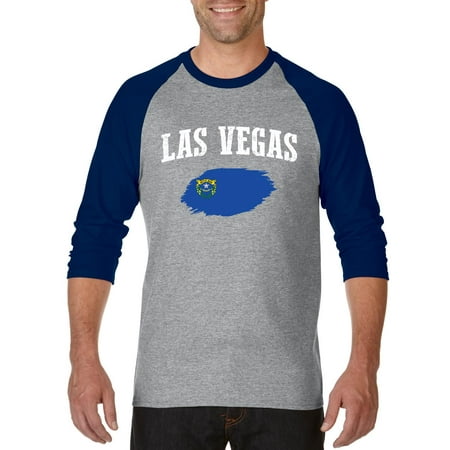 Las Vegas Cat - Las Vegas Nevada Raglan Sleeve Baseball T-Shirt