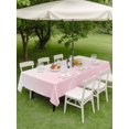 thumbnail image 3 of Outdoor Tablecloth with Umbrella Hole and Zipper, Pink Geometric Rectangle Table Cloth 52x70 Inch Waterproof Tablecloth, Modern White Stripe Abstract Distortion Art Picnic Table Cover for Patio, 3 of 7