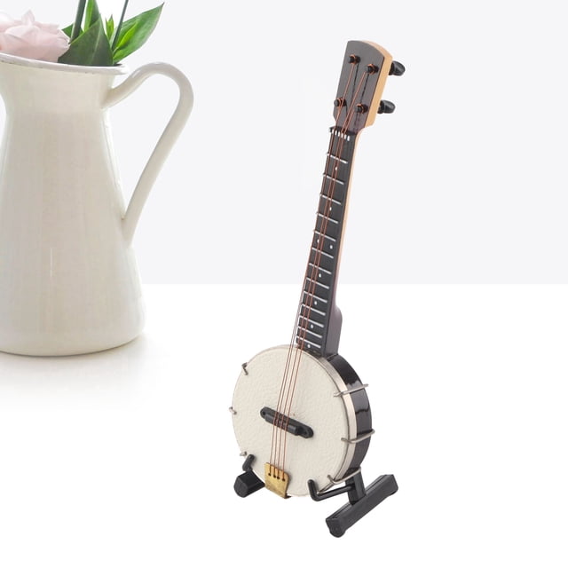 Modelo de banjo en miniatura, material de Madera de Alero Hermosos Juguetes de Mini Banjo Duraderos Superfices Más Suaves para Regalos