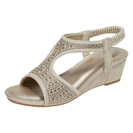 

PEASKJP Platform Sandals Women Dressy Women s Lace-up Flat Sandals Strappy Open Toe Slingback CrissCross Casual Summer Slides (Gold 9)